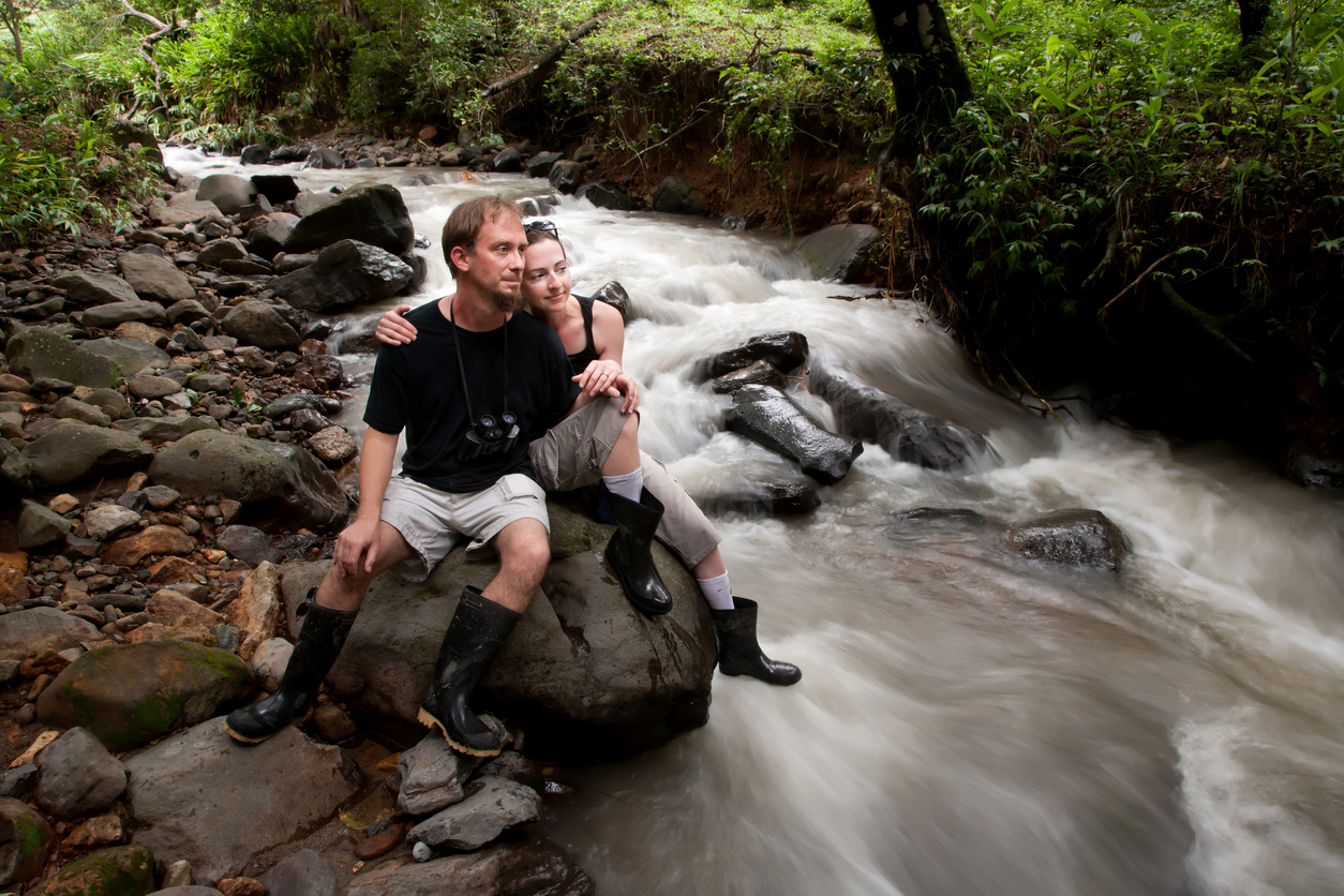 European and American couple in Costa Rica