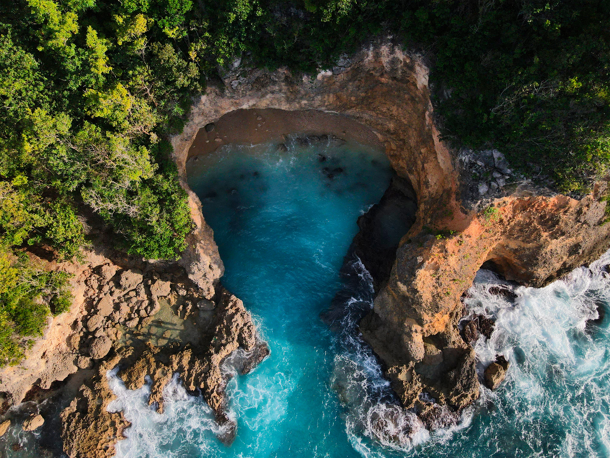 Aerial view from the top of Anse Castalia in Anse Bertrand