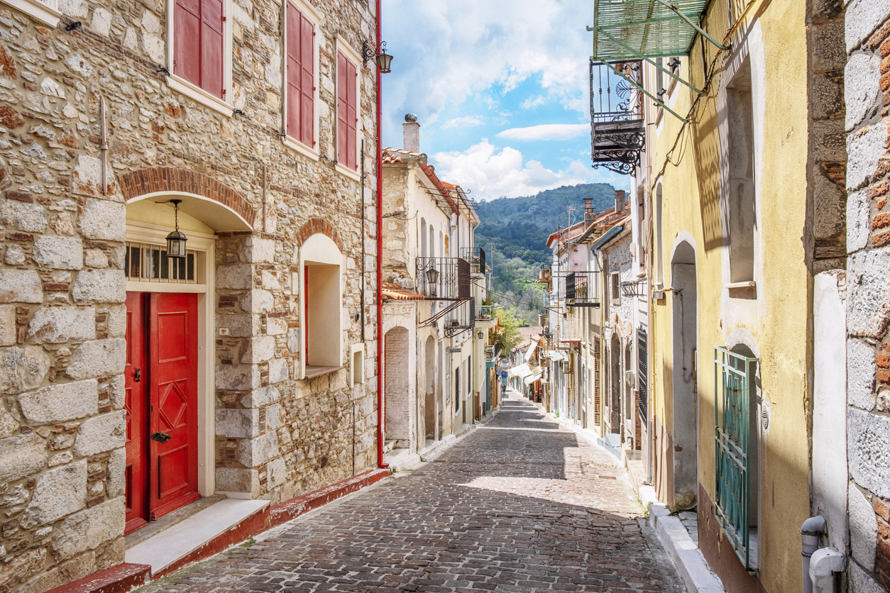 Agiasos is a small town and a former municipality on the island of Lesbos, North Aegean, Greece.