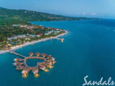 Over water bungalows in Jamaica