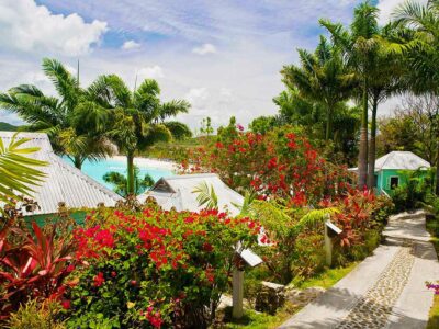 Lush grounds in COCOS Hotel in Antigua