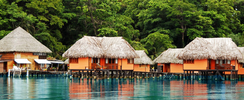 over the water bungalows Caribbean