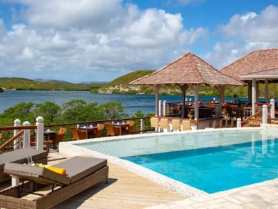 pool in an Antiguan beach resort