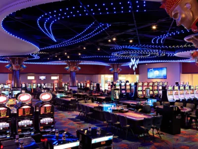 slot machines in the casino inside Renaissance Wind Creek Curacao Resort