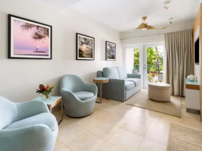 living room inside a suite in Santa Maria Suites