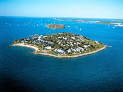 aerial view of the island