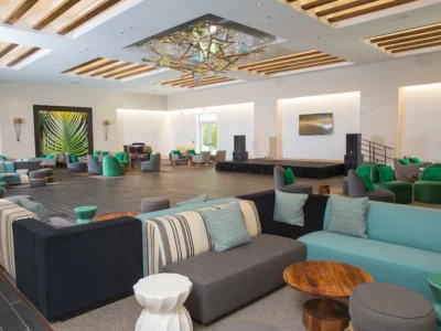 children's area, filled with couches, chairs, stools
