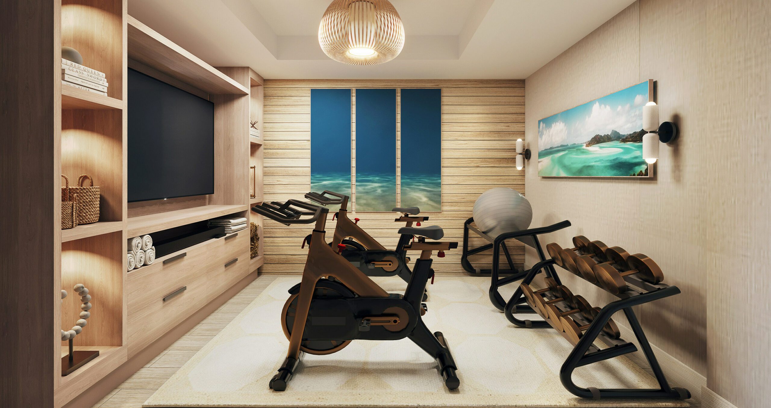 Sandals Resort room with fitness equipment